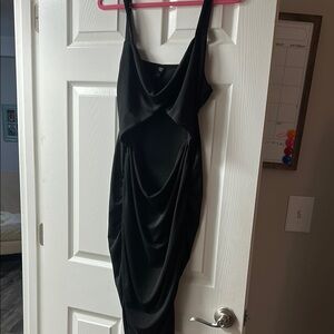 Elegant Black Draped Dress